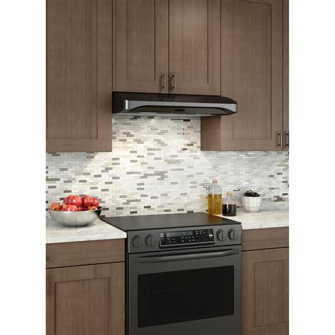 under cabinet range hood black stainless steel|black stainless ductless range hood.